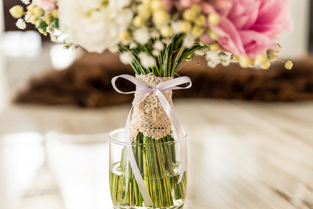 wedding bouquet. wedding accessories. Macro. detailの写真素材