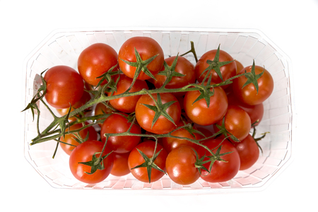 cherry tomatoes, isolated on a white background, macroの写真素材
