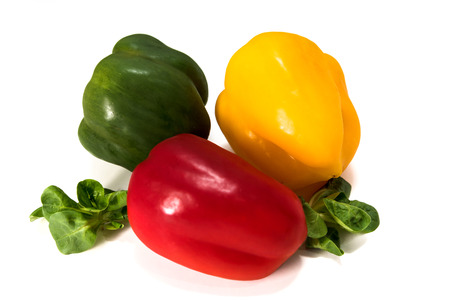 fresh raw vegetables, pepper, on a white backgroundの写真素材