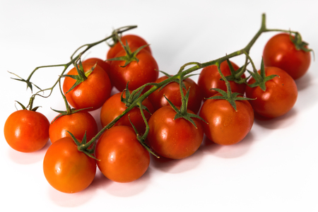 cherry tomatoes, isolated on a white background, macroの写真素材