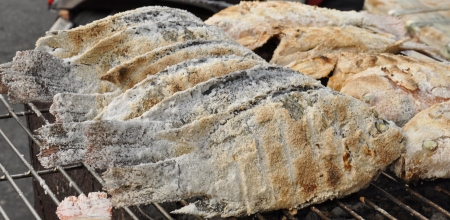 Salt baking fishの写真素材