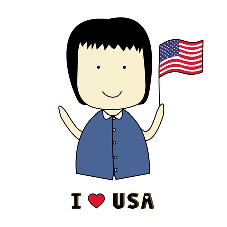 I love USA  USA figthing のイラスト素材