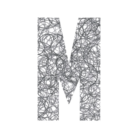 M alphabet for design and decoration のイラスト素材