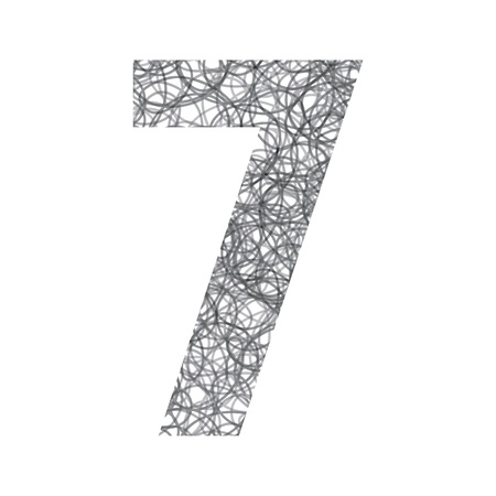 Hand drawing number7のイラスト素材