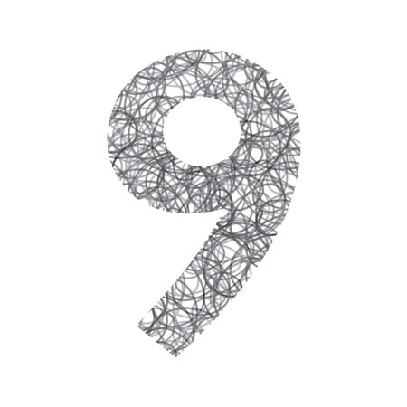 Hand drawing number9