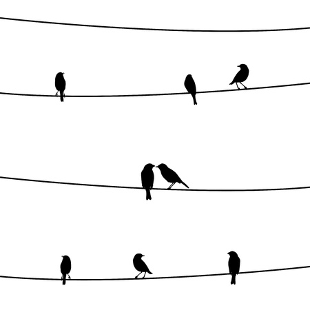 Birds on the wire のイラスト素材