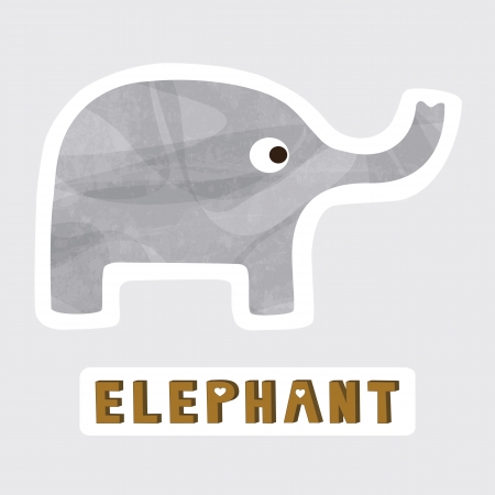 Elephant cartoon for education のイラスト素材