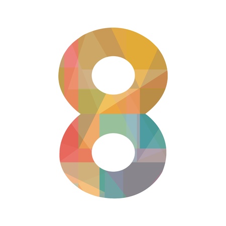 A colorful number eightのイラスト素材