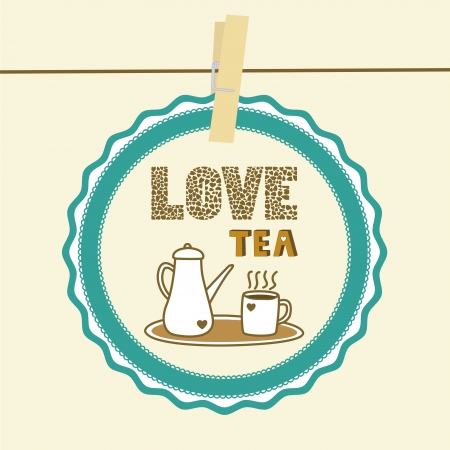 Love tea card for tea lover のイラスト素材
