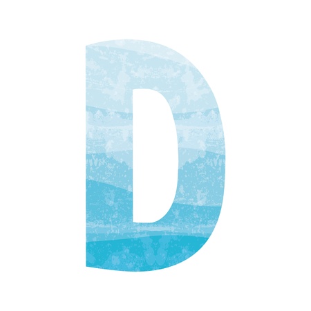 Blue alphabet Dのイラスト素材