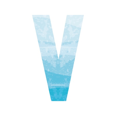 Blue alphabet Vのイラスト素材