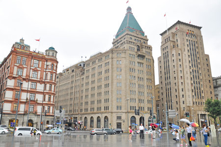 Old buildings in Waitan のeditorial素材