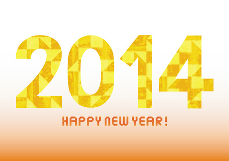 Yellow pattern new year 2014 for background のイラスト素材