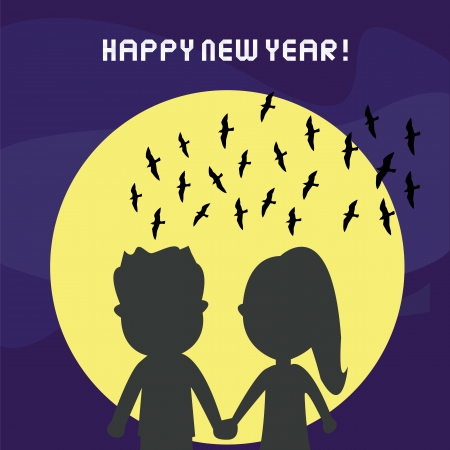 Happy new year 2014 card14のイラスト素材
