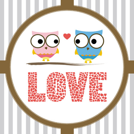 Romantic card with two birds  For valentine day のイラスト素材