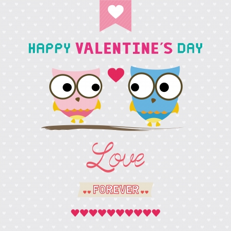 Romantic card with two birds  For valentine day のイラスト素材