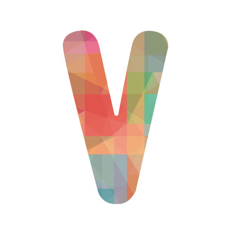 Colorful alphabet V for design and decoration のイラスト素材