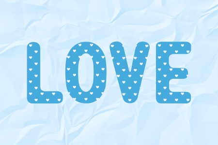 Love letter on a crinkle paper  Card for valentine day の写真素材