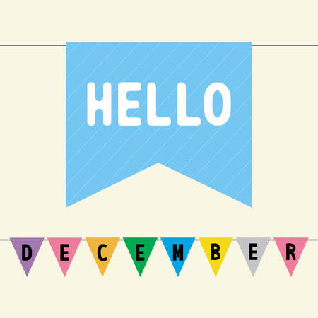 Hello December card for greeting のイラスト素材