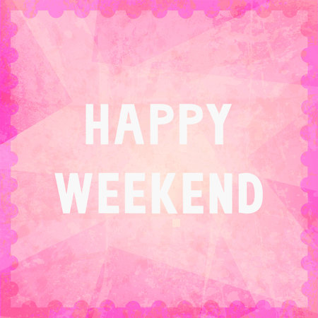 Happy weekend letters on abstract background の写真素材