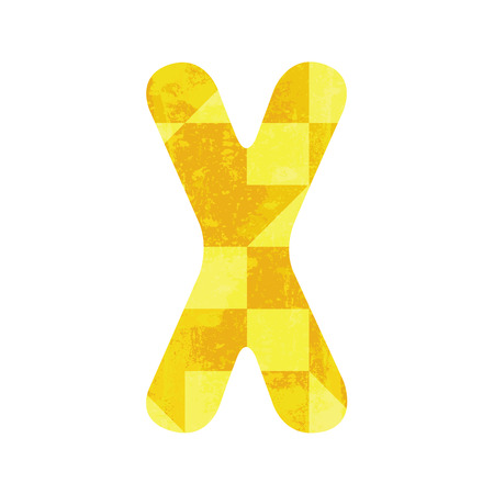 Abstract yellow alphabet X for design and decoration のイラスト素材