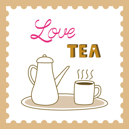 Love tea card for tea lover のイラスト素材