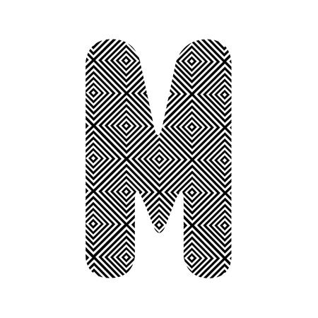 Square pattern alphabet M for decoration のイラスト素材