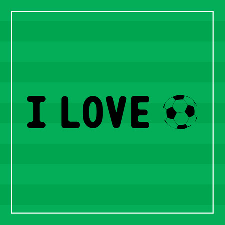 I Love football card for decoration のイラスト素材