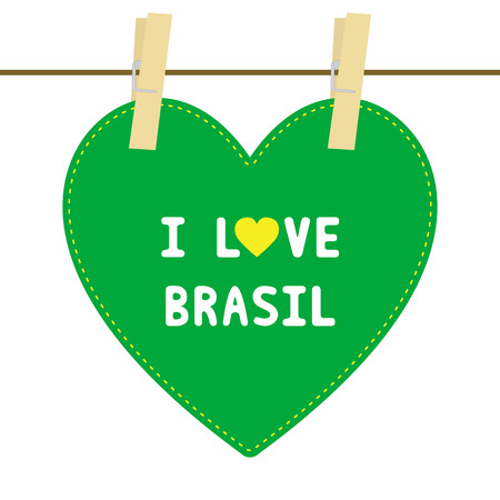 I lOVE BRASIL letter  Card for decoration のイラスト素材