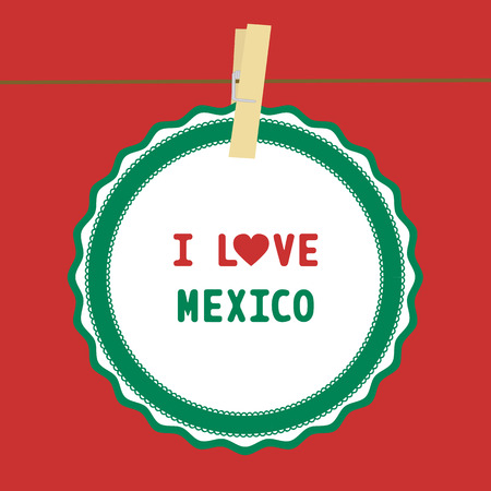 I lOVE MEXICO letter  Card for decoration のイラスト素材