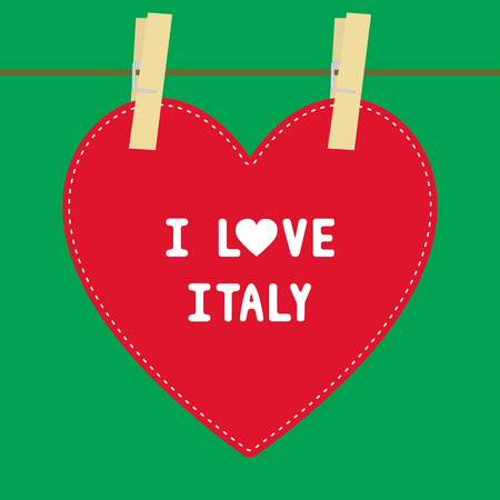 I lOVE ITALY letter  Card for decoration のイラスト素材