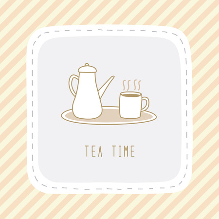 Tea time card for tea lover のイラスト素材