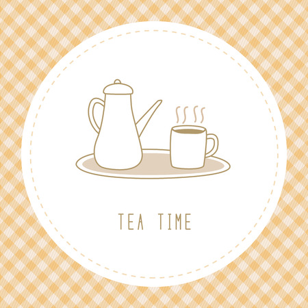 Tea time card for tea lover のイラスト素材