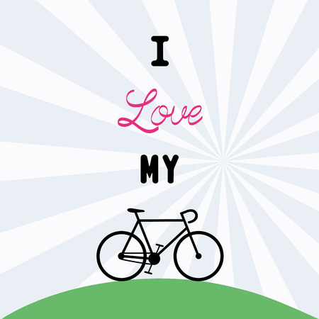 I love bicycle. Card for decoration.のイラスト素材