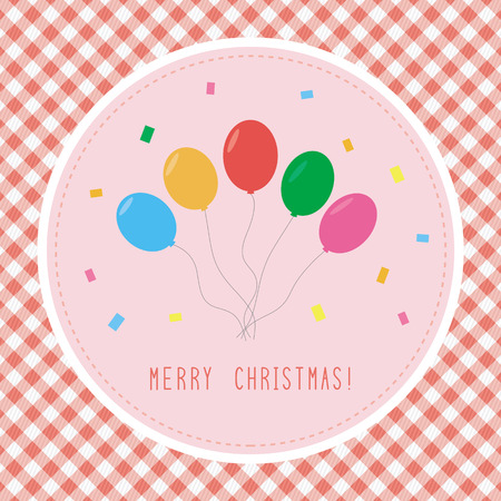 Balloons card for Merry Christmas.のイラスト素材