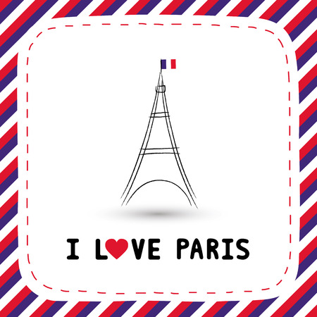 I love Paris card for decoration.のイラスト素材