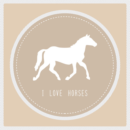 I love horses. Card for decoration.のイラスト素材
