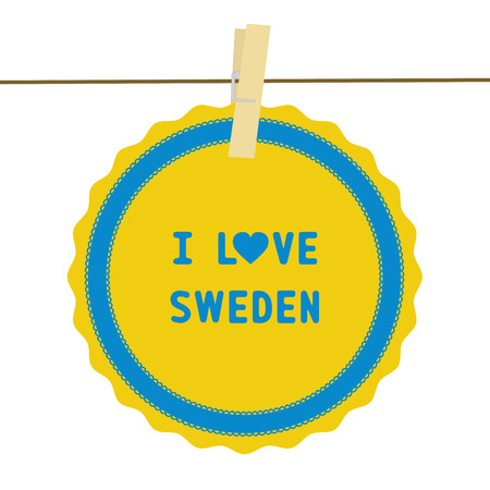 I lOVE SWEDEN letter. Card for decoration.のイラスト素材