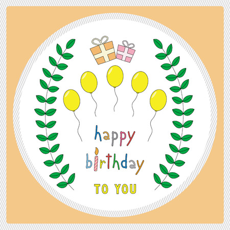 Happy birthday card for decoration.のイラスト素材