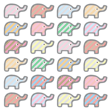 Colorful elephants pattern for background.のイラスト素材