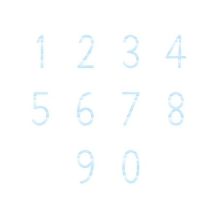 Blue hand write numbers set for design.のイラスト素材