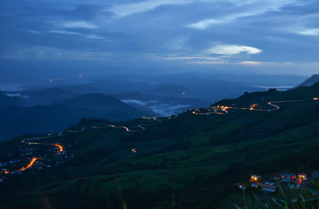 Evening view at Phu Tub Berk, Petchabun, Thailand.