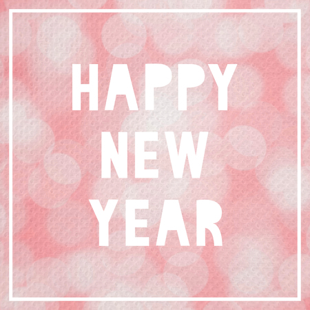 Happy New Year with bokeh light on red tissue paper.の写真素材