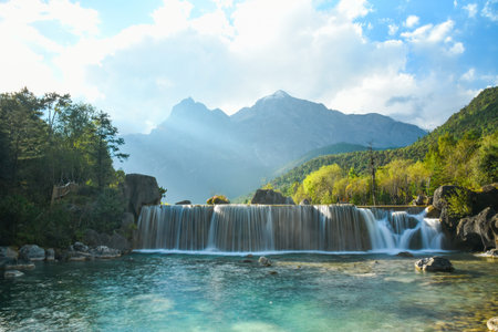 Baishui river at Jade Dragon Snow Mountain (Yulong mountain) in Yunnan, China.