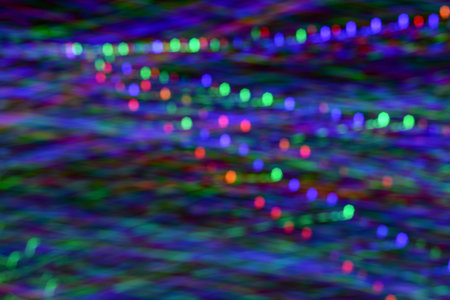 Colorful blurred defocused lights at night Abstract bokeh background.