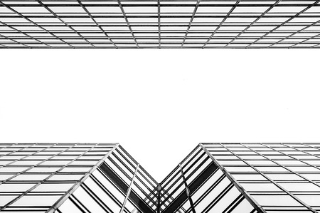 HONG KONG - APRIL 01, 2018 : Symmetry of The royal pacific hotel is located near the China-Macau Ferry Terminal in Tsim Sha Tsui, Hong Kong. Black and white.のeditorial素材