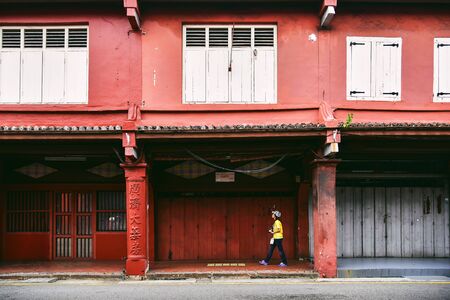 MALACCA, MALAYSIA - JULY 31, 2015: Tourist walking at Historical part of the old Malaysian town in Malacca. It was listed as a UNESCO World Heritage Site on 2008.のeditorial素材