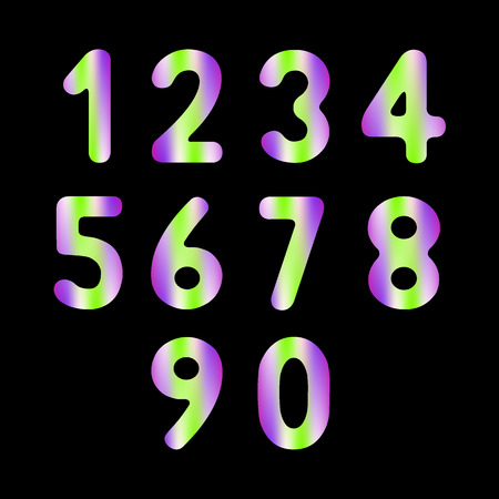 Set of numbers with trend colors for design.のイラスト素材