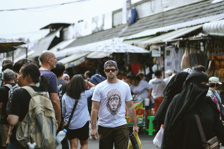CHATUCHAK, BANGKOK, THAILAND - 23 DECEMBER, 2018 : Unidentified people walking at Chatuchak Weekend Market in Bangkok, Thailand.のeditorial素材