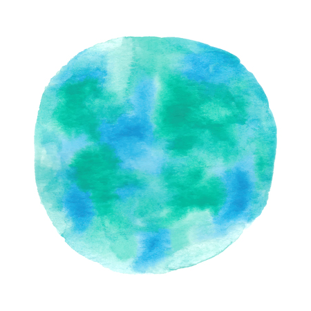 Blue and green round watercolor background.のイラスト素材